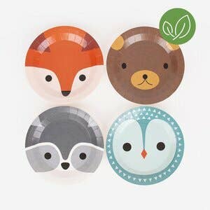 Forest Animal Plates, Set of 8 Woodland Themed Small Paper Plates, From My Little Day