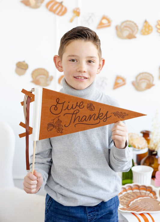 Thanksgiving Pennant Decor, Give Thanks Felt Pennant