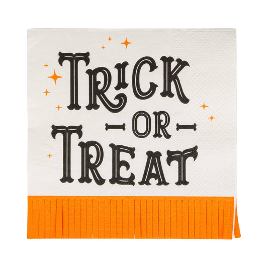 Halloween Cocktail Napkins, Vintage Trick or Treat Cocktail Napkin