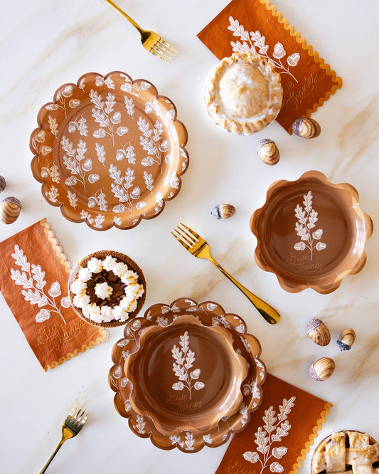 Thanksgiving Guest Napkins | Acorns Give Thanks Dinner Napkin