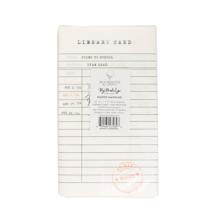 My Mind’s Eye - BTS1038 - Occasions By Shakira - Library Card Dinner Napkin