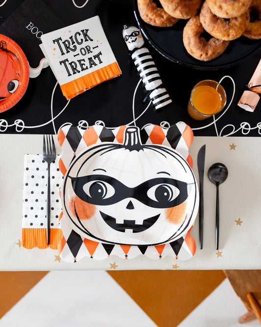 Halloween Cocktail Napkins, Vintage Trick or Treat Cocktail Napkin