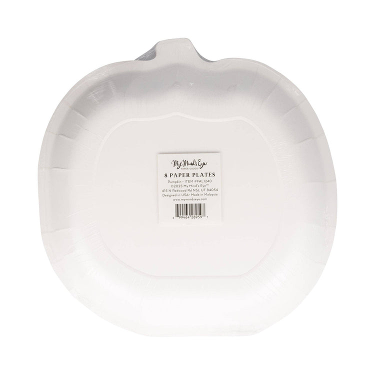 Thanksgiving Pumpkin Shaped Paper Plate, Set of 8 Plates
