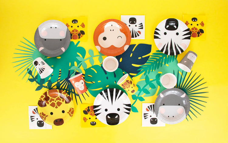 Small Safari Plates, Set of 8 Animal Paper Plates from My Little Day