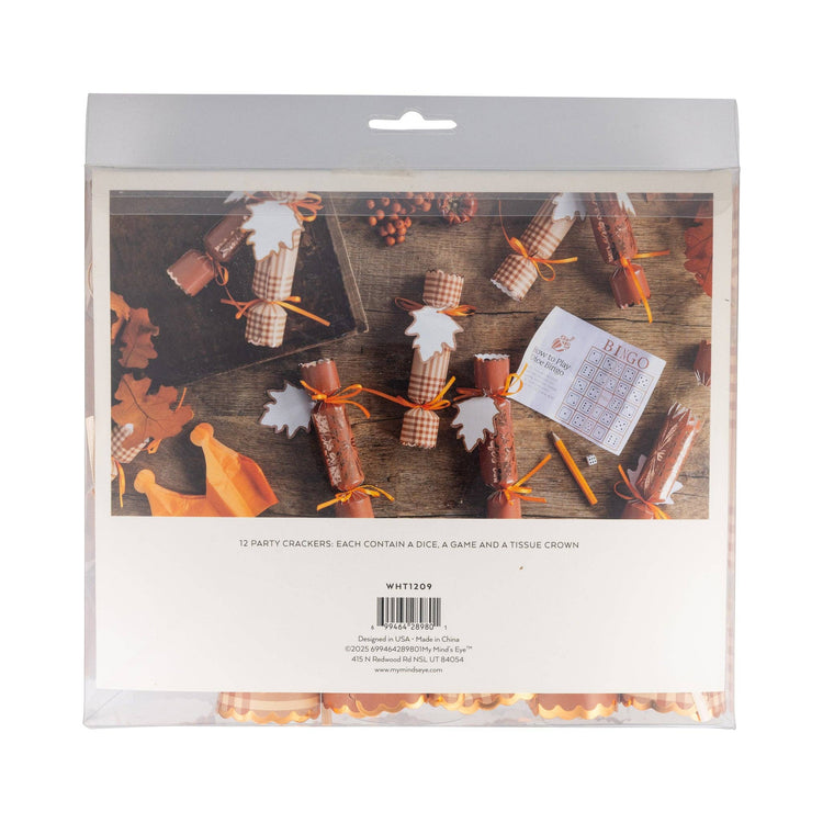 Thanksgiving Crackers, Set of 12 crackers with a Wheat Design