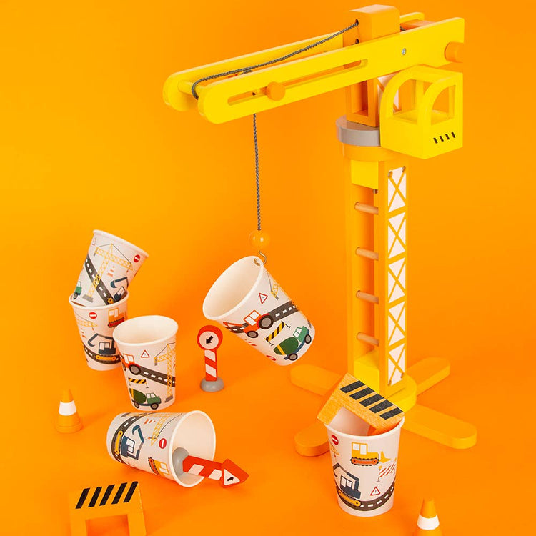 Construction Party Cups, Set of 8 Construction Themed Cups from My Little Day