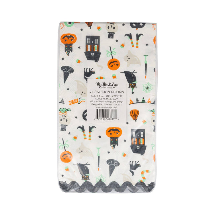 Halloween Guest Napkins, Tricks & Treats Dinner Napkin