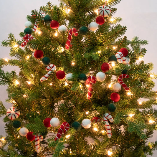 Christmas Candy Cane Felt Garland - From the Winding Road