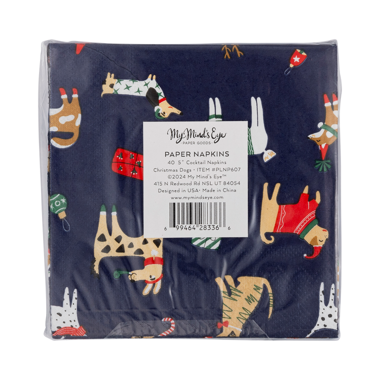 My Mind’s Eye - PLNP607 - Christmas Dogs Cocktail Napkin