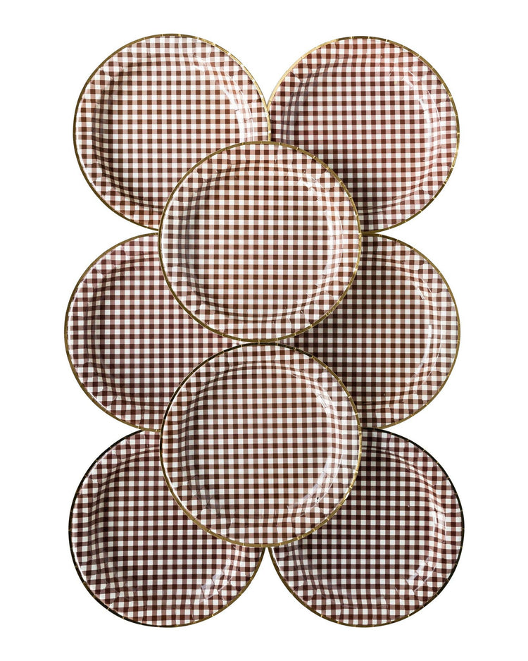 Brown Gingham Thanksgiving Charger Plate, Harvest Brown Gingham Check 11" Plate from My Mind's Eye