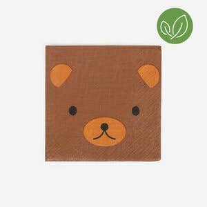 Bear Party Napkins, Set of 20 Brown Bear Paper Napkins, From the Mini Forest line from My Little Day