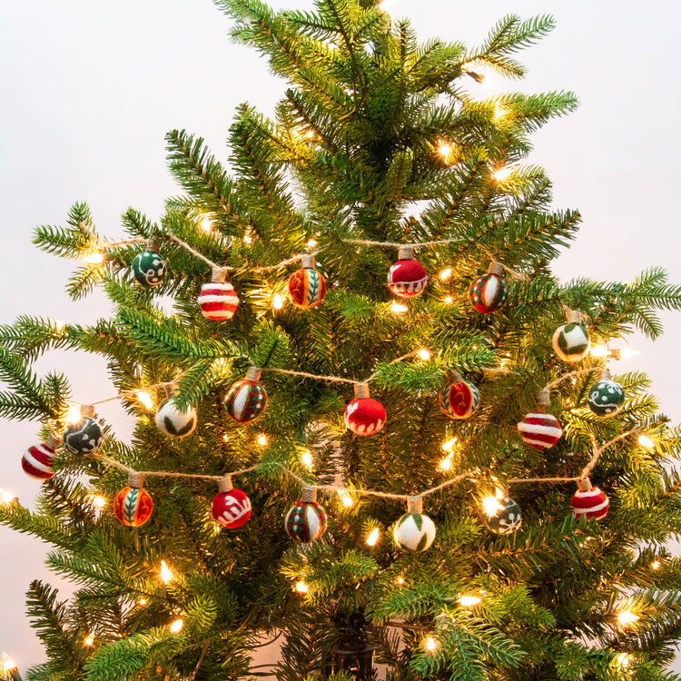 The Winding Road - Garland - Embroidered Christmas Balls - Christmas Decor