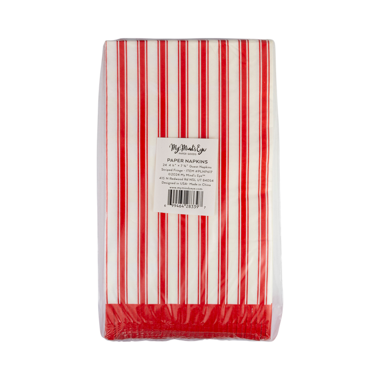 My Mind’s Eye - PLNP617 - Striped Fringe Guest Towel Dinner Napkin