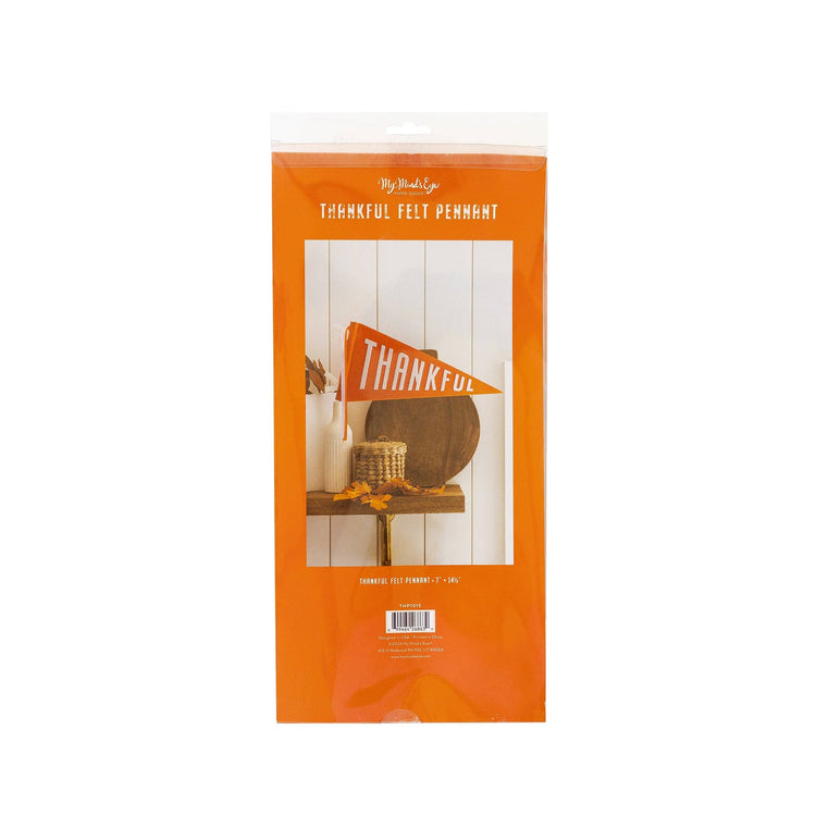 Thankful Felt Pennant Banner with Wood Dowel and 2 Ribbons, Perfect for your Thanksgiving Decor and Occasions Bin!