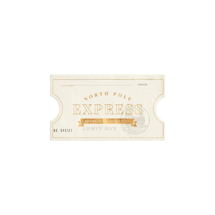 My Mind’s Eye - NOR939 - North Pole Express Ticket Shaped Guest Napkin