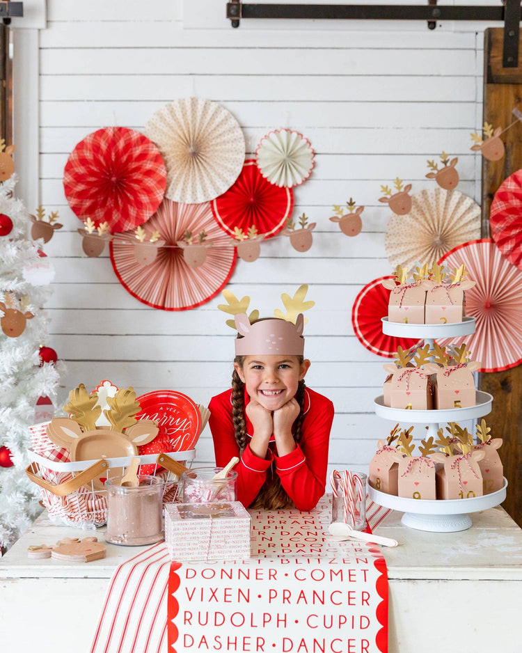 Christmas Reindeer Paper Hates, Set of 8 Reindeer Hats