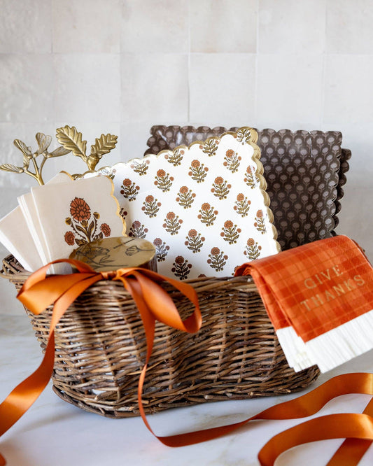 Thanksgiving Plaid Guest Napkins | Give Thanks Plaid Dinner Napkin