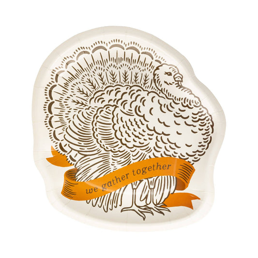 Thanksgiving Turkey Shaped Paper Plate | Set of 8 Paper Plate | 9" x 9"
