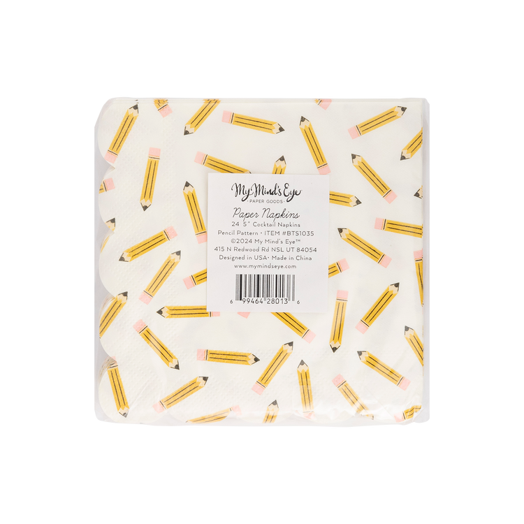 My Mind’s Eye - BTS1035 - Pencil Pattern Scallop Cocktail Napkin