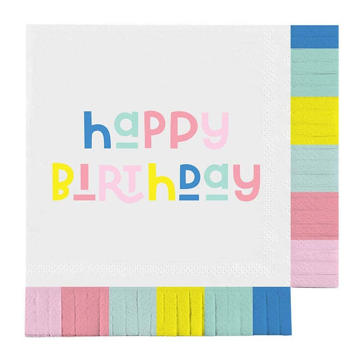 Slant Collections by Creative Brands - Fringe Napkins - Happy Birthday Kids