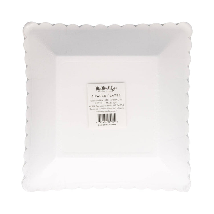 Thanksgiving Pumpkin Pie Themed Scalloped Edge Plates, Scatter Pie 8" Dessert Paper Plate