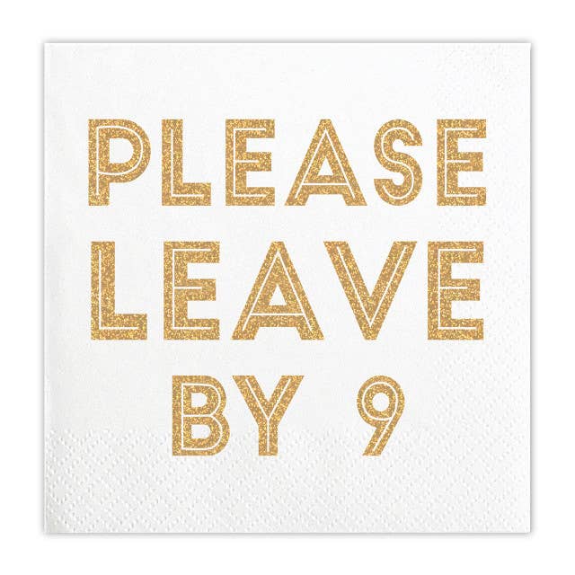 Slant Collections by Creative Brands - Beverage Napkins - Please Leave by 9