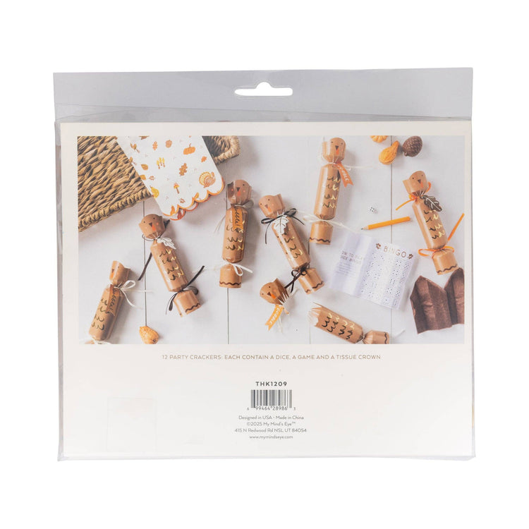 Thanksgiving Turkey Crackers, Set of 12 Turkey Party Crackers