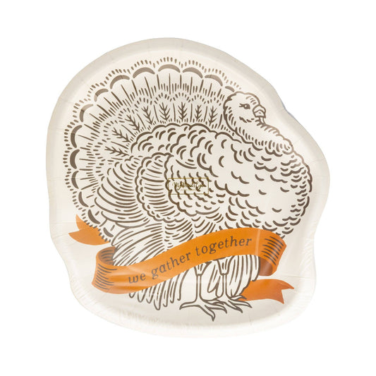 Thanksgiving Turkey Shaped Paper Plate | Set of 8 Paper Plate | 9" x 9"