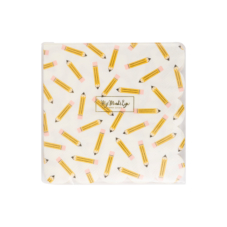My Mind’s Eye - BTS1035 - Pencil Pattern Scallop Cocktail Napkin
