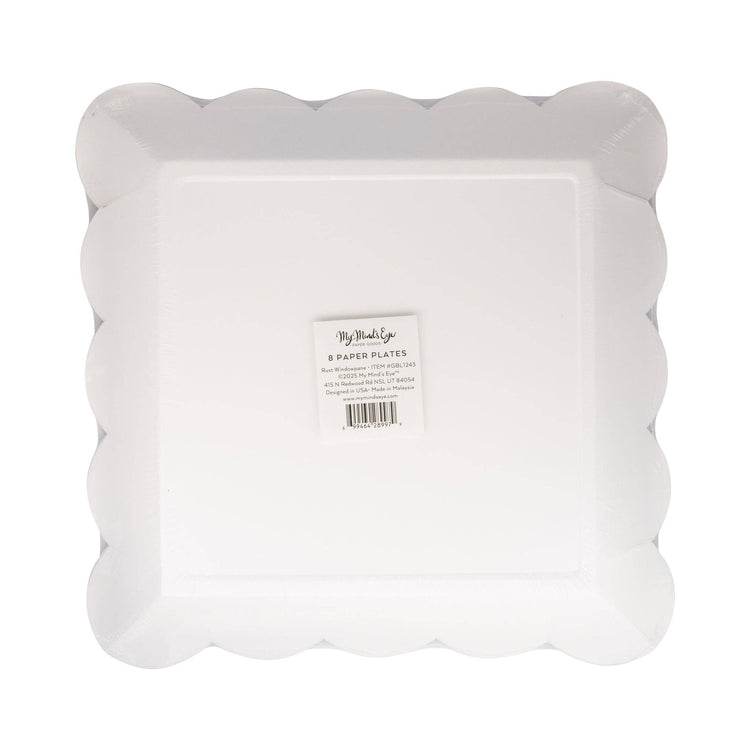 Thanksgiving Plates | Rust Windowpane 10" Paper Plate