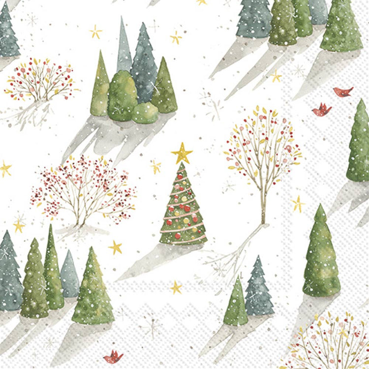 Decorated Tree Christmas Paper Cocktail Napkins, Pk/20