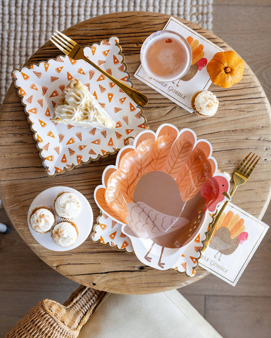 Thanksgiving Cocktail Napkins |Gobble Gobble Cocktail Napkin | Set of 18 Paper Napkins