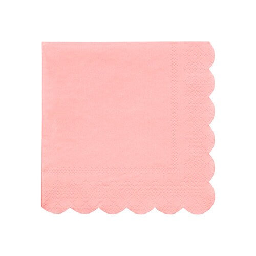 Neon Coral Small Napkins, Set of 20 Meri Meri Beautiful Basics Small Neon Coral Napkins