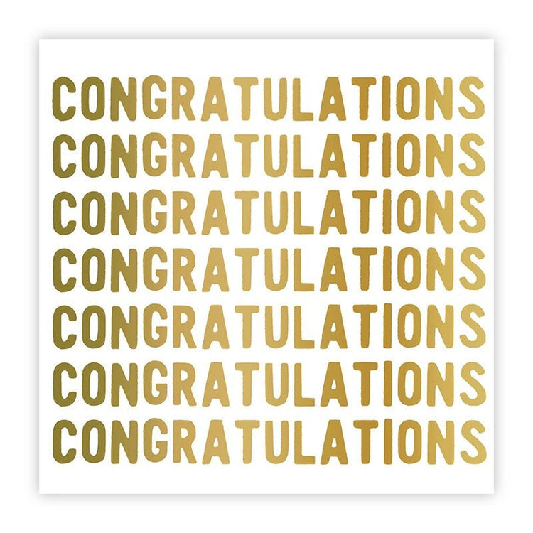 Congratulations Napkins, Set of 20 Gold Foil Napkins with the text "Congratulations"