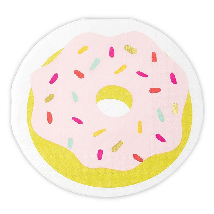 Jumbo Donut Shaped Paper Napkins, Set of 16 Extra Large Donut Party Napkins, Perfect for a Donut Party!