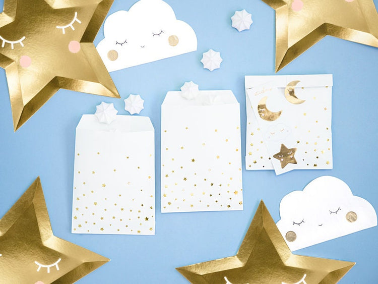 Cloud Shaped Napkins, Set of 20 Cloud Napkins with a Sleeping Smiley Face, Perfect Touch for a Baby Shower or Spring Birthday