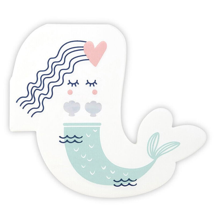 Mermaid Napkins, Set of 20 Jumbo Mermaid Shaped Napkins