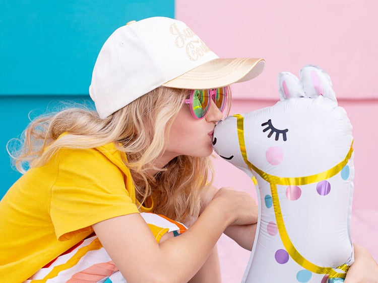 Large Llama Balloon, 24" Tall Standing Giraffe Mylar Balloon Can Be Inflated With or Without Helium