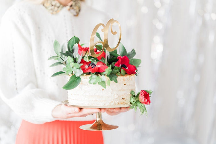 Gold Birthday Number Cake Topper, Pick your Birthday Number, Available in 18, 21, 30, 40, 50, and 60