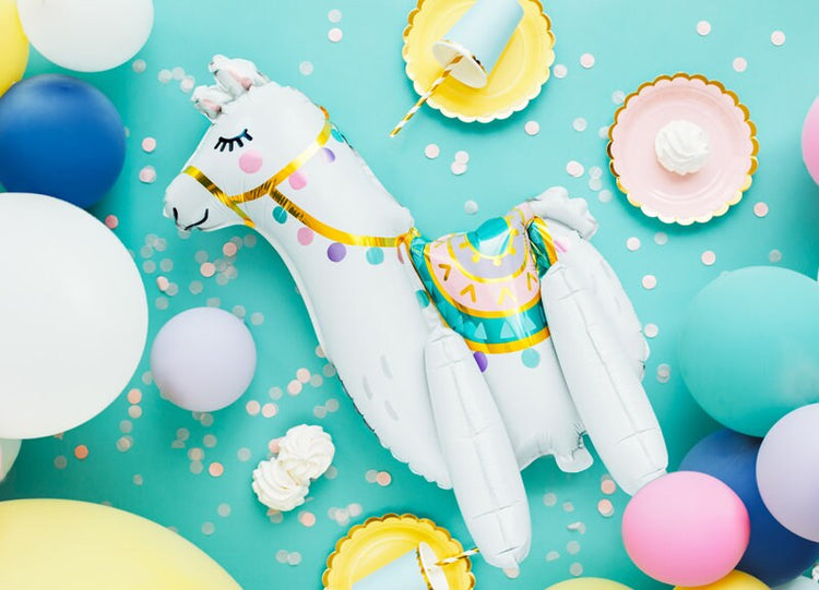 Large Llama Balloon, 24" Tall Standing Giraffe Mylar Balloon Can Be Inflated With or Without Helium