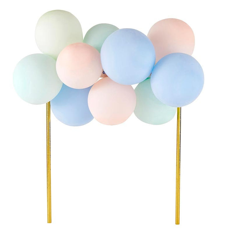 Pastel Balloon Cake Topper Kit, Cake Topper Includes 11 Mini Pastel Balloons, 6.25" x 10" H