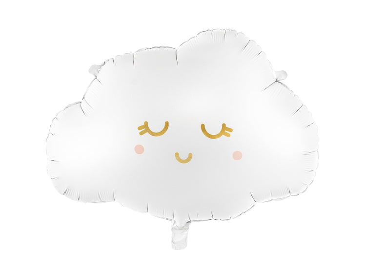 Cloud Shaped Balloon, Mylar Cloud Balloon with a Sleeping Smiley Face, Perfect Touch for a Baby Shower or Spring Birthday