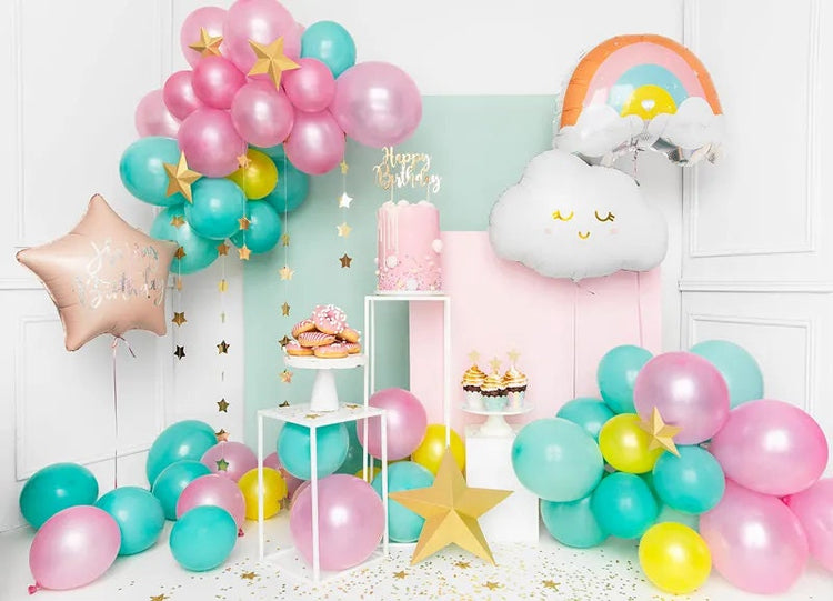 Cloud Shaped Balloon, Mylar Cloud Balloon with a Sleeping Smiley Face, Perfect Touch for a Baby Shower or Spring Birthday