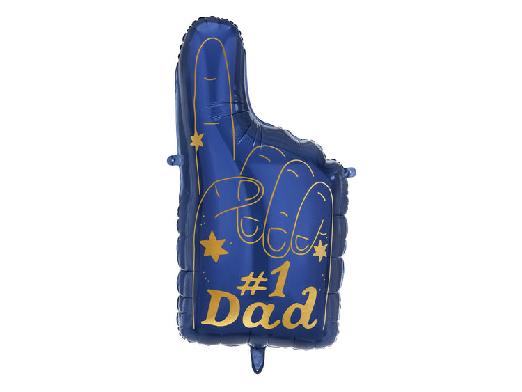 Number 1 Dad Balloon, 34" Tall Mylar Blue Foam Finger Shaped Balloon, Great for Father's Day! - Cohasset Party Supply