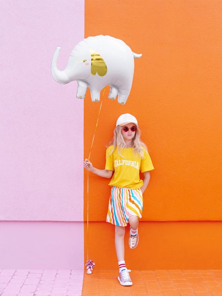 Elephant Balloon, 26" Mylar Elephant Balloon, Can Be Inflated With or Without Helium