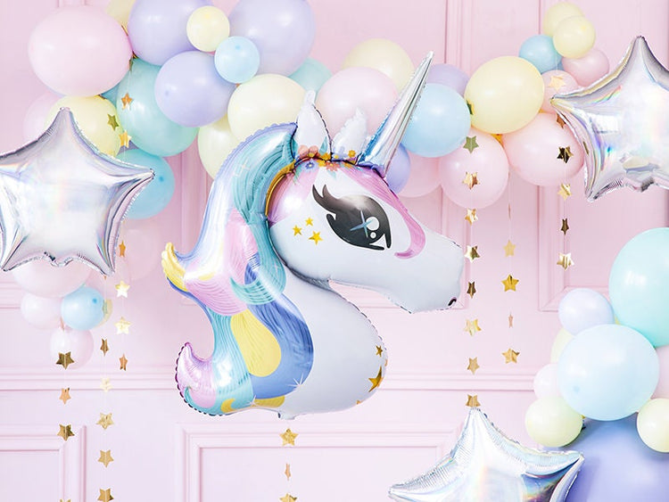 Unicorn Mylar Balloon, Can Be Inflated With or Without Helium, 35" Tall