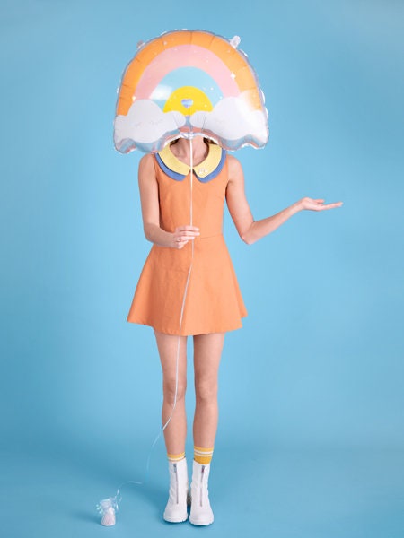 Rainbow Mylar Balloon, Can Be Inflated With or Without Helium, 21" Wide