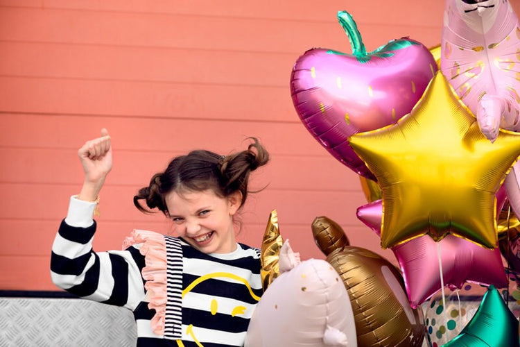 Strawberry Balloon, Inflate with Helium or a Straw, 16.5" x 17.5", Cute decor for a lemonade stand!