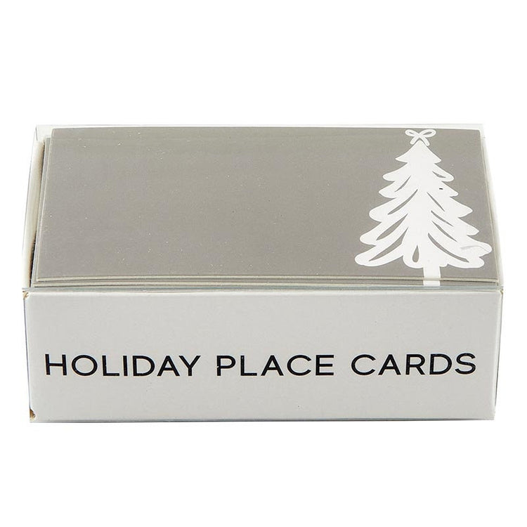 Christmas Tree Placecards, Set of 36 Neutral Tone and White Christmas Tree Placecards with 3 Assorted Designs