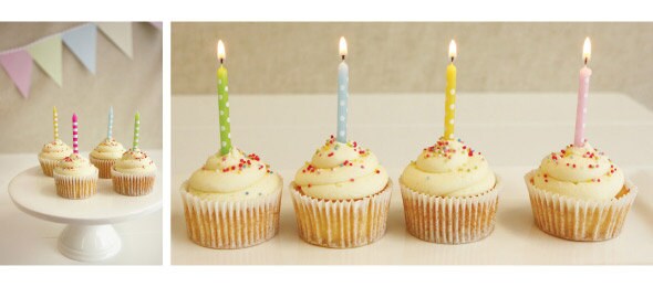 Bright Pink Birthday Candles with White Polka Dots, Set of 16 Birthday Candles with Holders, Perfect for a pink birthday party